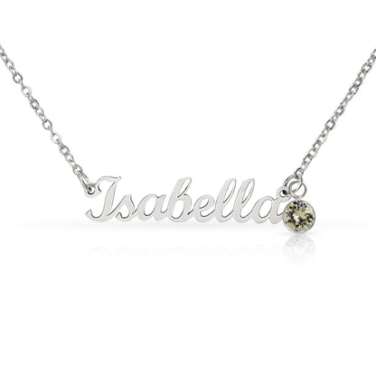 Personalized Granddaughter Name Necklace with Birthstone