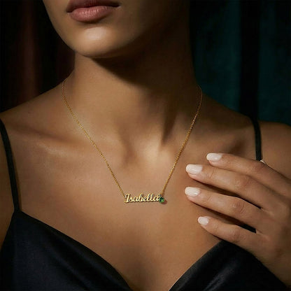 Personalized Granddaughter Name Necklace with Birthstone
