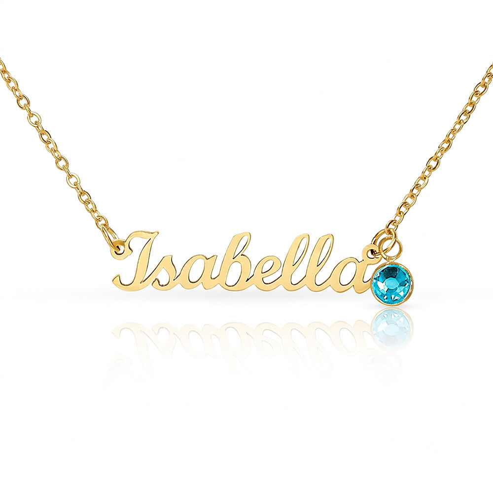 Personalized Granddaughter Name Necklace with Birthstone