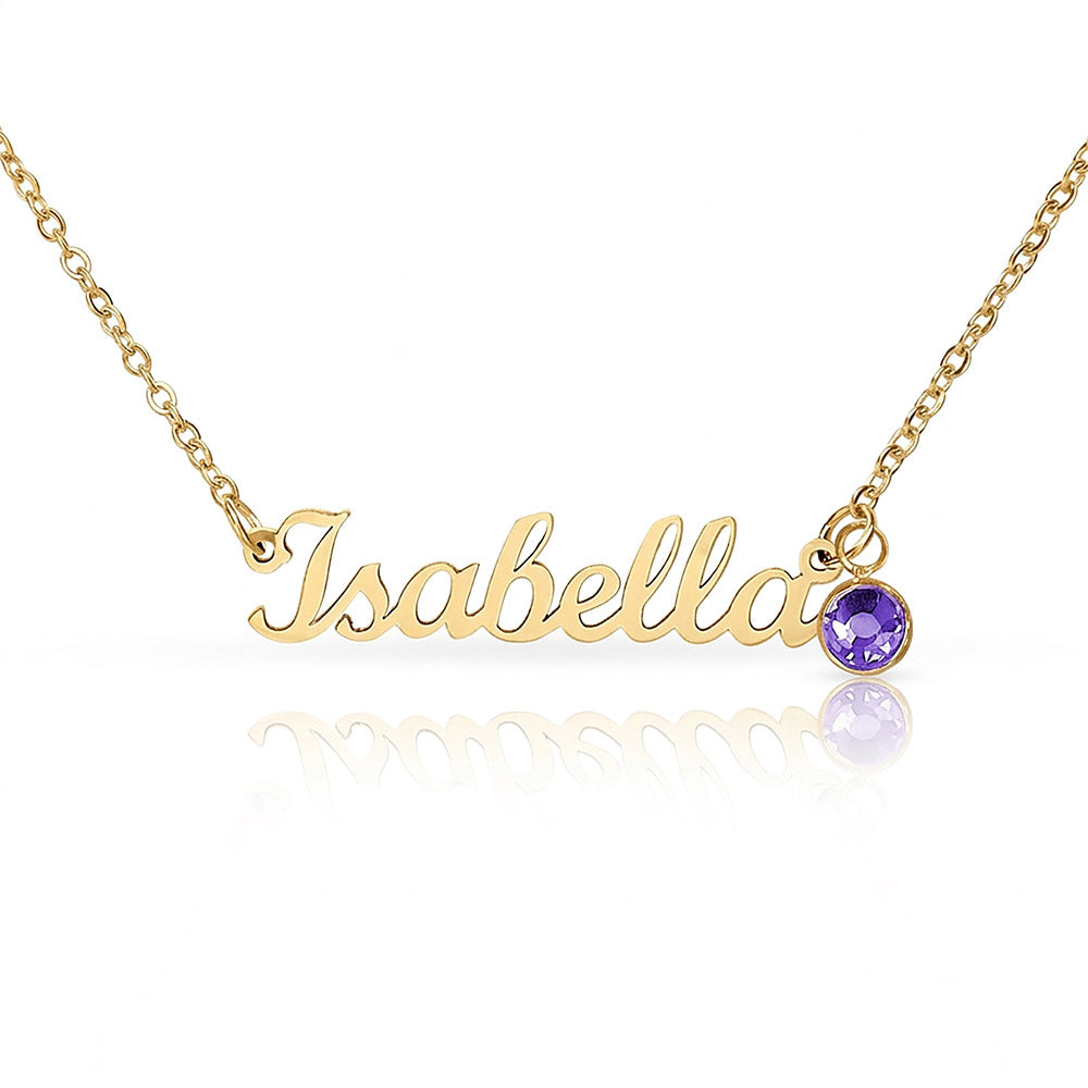 Personalized Granddaughter Name Necklace with Birthstone