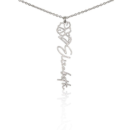 Personalized Name Necklace with Birth Flower